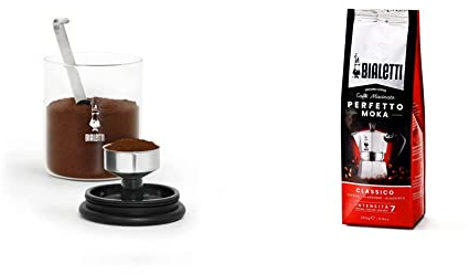 Bialetti Barattolo Moka per caffè da 250 g (con Tappo), Vetro & Perfetto Moka Caffè Macinato, Gusto Classico 1 x 250 gr