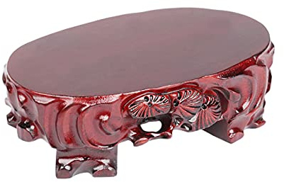 KIZQYN Bonsai Display Stands Chinese Display Stands Hand-Crafted Wood Oriental Vase Stand Accessories Decor/Fish Bowl Stand (2.5 Inches High) Ornament Base (Size : Medium)