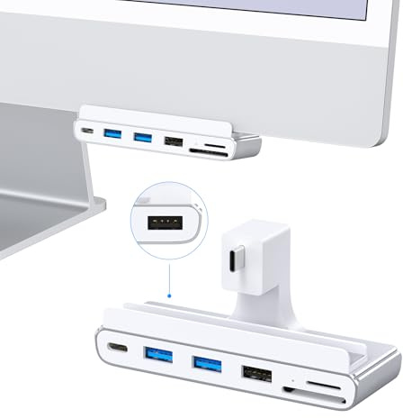 GEWOKLIY 7 in 1 USB C Hub für iMac M1/M3/M4 - USB 3.0 5Gbps, SD/TF Kartenleser, Dockingstation für iMac 24 Zoll (M1/M3/M4)