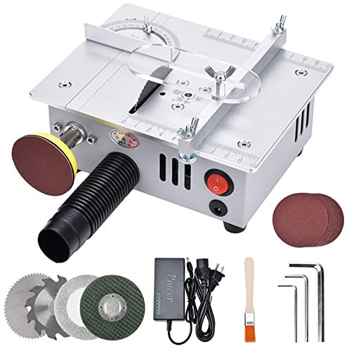 Mini Sega Da Banco E Levigatrice A Nastro Da 96W, Mini Sega Circolare Da Banco Multifunzione Portatile Fai Da Te Per Artigianato Fatto A Mano Legno/Metallo/Plastica Taglio