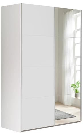 Composad | Armadio della Linea SYSTEMA, Armadio a 2 Ante Scorrevoli con Ante a Specchio, Camera da letto, (LxAxP) 150x223x67 cm, Colore Bianco, Made in Italy