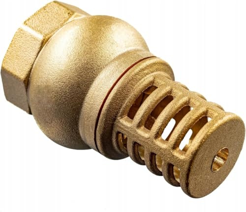 KNM Trade Fußventil Messing Saugkorb Pumpensystem 1/2'' | Massives Messing, Korrosionsbeständig, Wasserpumpen, Schmutzabscheider, langlebig, Filterfunktion, Schutz für Pumpen