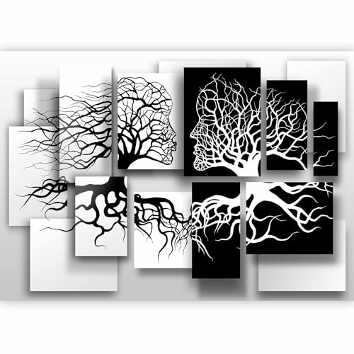 murando PREMIUM Carta da parati nero bianco 200x140 cm Fotomurali in TNT Murale alla moda Decorazione da Muro XXL Poster Gigante Design Soggiorno Cameretta Carta per pareti Astratto 3D Albero Love