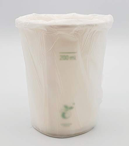 Generico Vasos de 225 ml con muesca de 200 ml de papel envueltos sellados individualmente reciclable 5,5 gr cortesía habitación hotel b&b spa sauna (200)