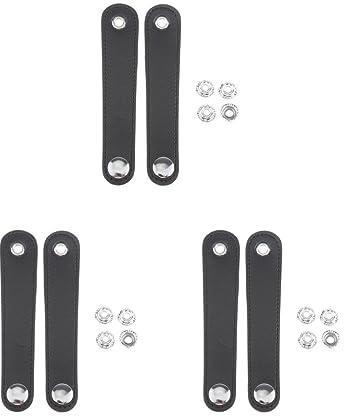 3 Set Akkordeon Balg Gurt Verschluss PU Leder Mitte Abstand optional 11,8 cm schwarz