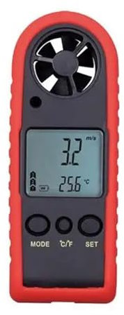 OUSIKA Wind Speed Sensor Mini Handheld LCD Digital Anemometer, Air Speed Gauge Flow Meter Tachometer Anemometer