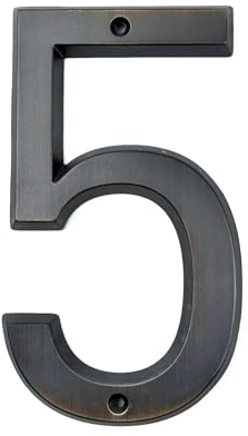 YMYGCC Gealterte Bronze, 152 mm, sehr große Hausnummer, Tür-Adressnummer, Zinklegierung, schraubbares Adressschild for den Außenbereich, Nr. 0–9 (Color : 5)