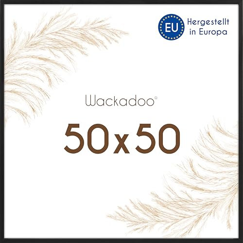 Wackadoo Bilderrahmen quadratisch 50x50 schwarz Fotowand Fotorahmen mit Glas Holz Picture frame poster