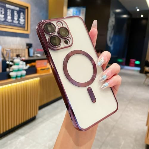 ORBANA Hülle für iPhone XS Max, magnetische kabellose Ladebeschichtung, klare Glaslinsenabdeckung, ZH, für iPhone XS Max