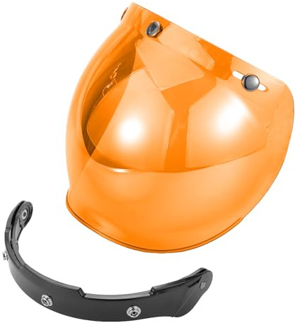 Partuto 1pc Universal Motorcycle Helmet Visor Shield - Motorcycle Helmet Visor Replacement Anti-UV - Resin Orange