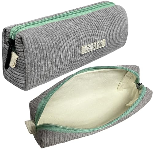 TZEKING Mäppchen Cord-Stoff,Federmäppchen Mädchen,Teenager Stiftetasche,Federtasche,Stiftetasche,Stiftemappe,Pencil Case,Schlamppermäppchen,Federpenal,Federtasche Erwachsene,Mäpchen für Schulsachen