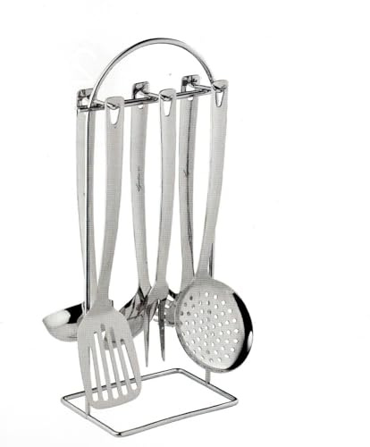 Lagostina Grancucina Mestoli Porta Utensili Con 6 Accessori In Acciaio Inox, con Supporto