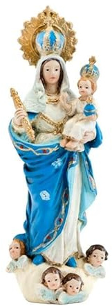 DRW Figura Virgen Blanca patrona de Vitoria de Resina Pintada a Mano 3x3x11 cm