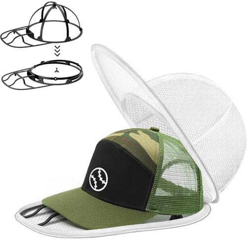 QIMATOP Lavaggio Cappello da Baseball, Rondella per Cappelli – Pulitore per Cappelli da Baseball per Lavatrice e Lavastoviglie – Supporto per Cappelli, Forma e Protettore con Rack per Lavaggio