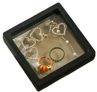 WJLYDM 6 stücke Geschenk Box Anti-Oxidation PE Film Suspension Box Schmuck Lagerung Verpackung Box Lippenstift Schmuck Tragen Rüstung(Black,9X9X2cm)