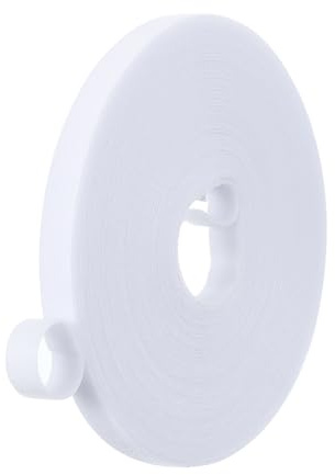 PATIKIL 0.4 pulgadas x 33 pies Cinta de Gancho y Bucle, Tiras de Nylon de Doble Cara Correas Reutilizables de Cinta de Gestión de Cables Multiusos para Hogar Oficina, Blanco