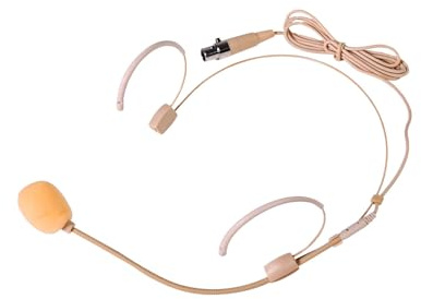 Citronic Microphone Tour de Cou avec Connexion Mini XLR, Remplacement ou ajout à Vos systèmes sans Fil TU4 Quad | Casque Baige Performance scénique
