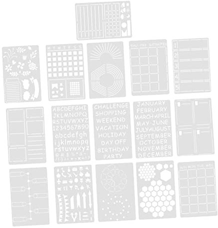 HAPINARY 16-teilige Planer-malvorlagen Aus Kunststoff Scrapbooking-schablonen Malschablonen Für Handkonten Und Künstlerzeichnungen