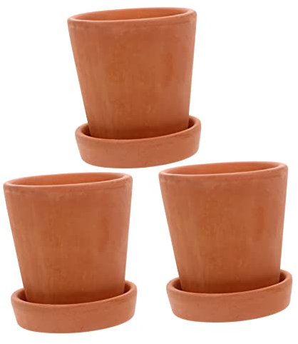 Yardwe Blumentopf-Set 8 X 8 X 8 5 cm 3er-Pack Rote Ton-keramiktöpfe Handwerkliche Verarbeitung Blumentopf Für Den Innenbereich