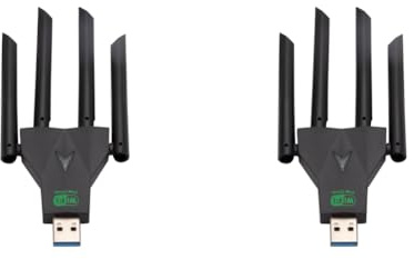 LYEAA Tarjeta de red inalámbrica USB 3.0 de 1300 Mbps de doble banda 2.4/5.8 GHz con 4 antenas, tarjeta de red 5G de doble banda