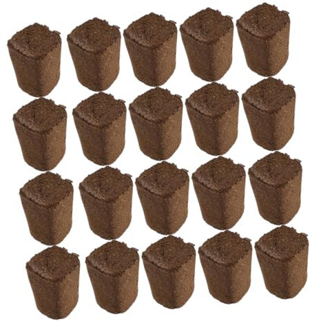 HANABASS 20 Pezzi Blocco di Piantine Pianta Chiaro Vasi di Erbe Piante in Vaso di Crescita Extra Pentola Fertilizzante Vegetale Succulento Brown Blocco Matrice di Torba
