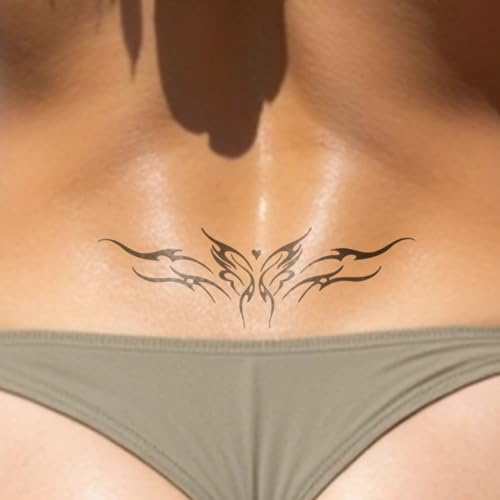 Inkster Tattoo - Arschgeweih Schmetterling - vegane & wasserfeste Temporäre Tattoos für Erwachsene - EU-Kosmetikzertifizierte Farbe - revolutionäres 2 Wochen Tattoo | Premium Klebetattoos