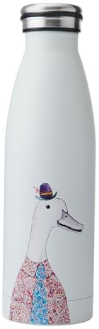 Mikasa Tipperleyhill Bouteille d'Eau Isotherme en Acier Inoxydable à Double Paroi, Garde les Boissons Chaudes Pendant 12 Heures et Froides Pendant 18 Heures, Motif Canard, Lavage à la Main, 500 ml