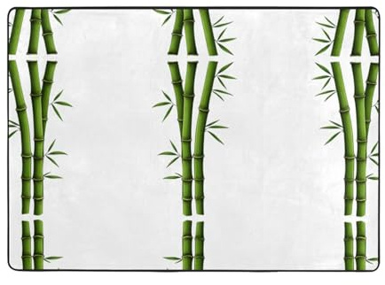 AKGFFDS Ein stolzer Bambus-Teppich, 203,2 x 147,3 cm, für Wohnzimmer, Büro, Couchtisch, Bett, Balkon, weich, flauschig, wasserabsorbierend, langlebig