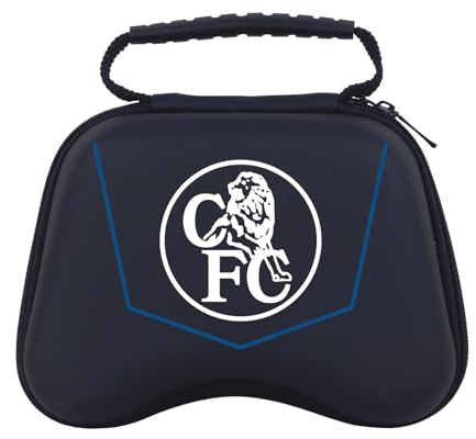 Head Case Designs Officially Licensed Chelsea Football Club Lions Black Graphic Logo Hard Storage Travel Carry Case Compatible With Sony PS5 DualSense & Xbox Controller