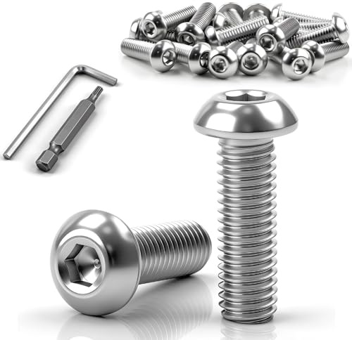 80 Stk Linsenkopfschrauben M6 x 20mm Edelstahl Innensechskant M6 Schrauben | Flachkopfschrauben Vollgewinde Rundkopfschrauben Korrosionsbeständig für Küchenmontage, Möbelreparatur und Heimwerker
