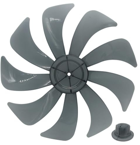 FACAIIO Kit de rechange pour ventilateur de sol à 9 pales de 35,6 cm avec cache-écrou pour ventilateurs de table ou debout de 355 mm, plastique PP, noir