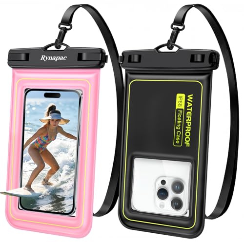 Rynapac IP68 wasserdichte Handyhülle Schwimmende 7, 2 Stück Trockentasche | Berührungsempfindliches, Unterwasserfotografie, mit Umhängeband, für iPhone 17 16 15 14 Pro Max Strand Schnorcheln Schwimmen