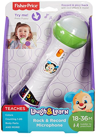Fisher-Price Microfono Baby Rock, Giocattolo per Imparare Cantando con 2 modalità di Gioco, per Bambini 18 + Mesi, Versione italiana, FBP33