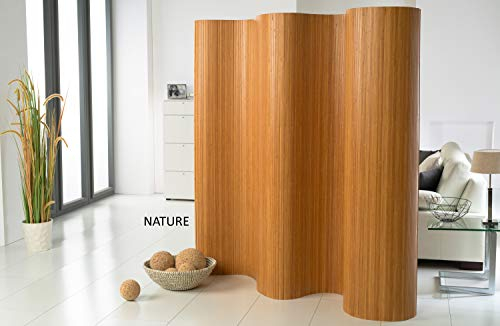 DE-COmmerce Doppelseitiger Bambus Paravent (BxH) 244 cm (Variable Stellbreite) x 185 cm Raumteiler Trennwand Faltwand Shoji Sichtschutz Farbe: Nature