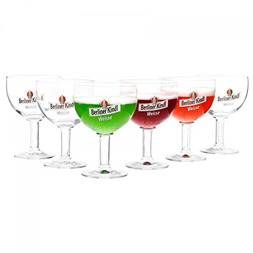 RITZENHOFF 6er Set Berliner Kindl Weisse Gläser 300 ml | Bierglas Pokal mit Eichstrich bei 0,3L | edle Biertulpe auf hohem Fuß