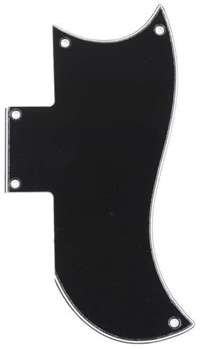 Musiclily Pro 5 Löcher Small Half Face Pickguard Gitarren Schlagbrett für USA Les Paul SG,3 lagig Schwarz