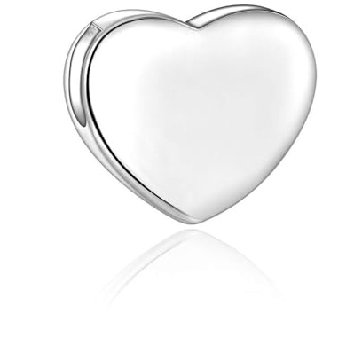 CANDYFANCY 925 Sterling Silver Heart Pendant for Women Men Fit 1mm Box Chain