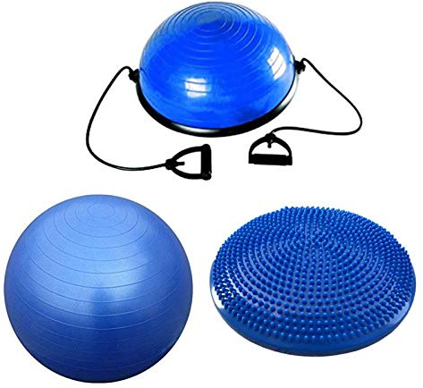 Balance Kit Home Fitness Pack | Propriozeptives Kissen, Swisse Fit Ball, Half Ball | Training Pilates Yoga Ball Schweiz Gym (Ø Swisse Ball 65 cm)