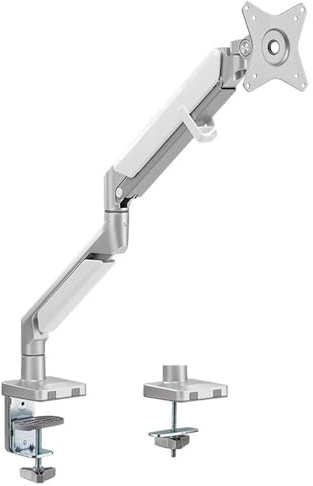 LogiLink BP0086 - Alu Monitor-Schreibtischhalterung für 17-32 Zoll (LCD, LED, OLED, …) mit Gasdruckfeder, Flat & Curved TVs, Armlänge = 506mm