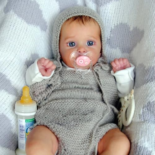 Scnbom 20zoll 50cm Reborn Puppen wie echte Babys mädchen silikon lebensechte babypuppe schlafend Toddler Puppe Augen zu Junge