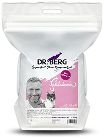 Dr. Berg FELIKATESSEN Huhn & Lachs - getreidefreies, hypoallergenes Katzenfutter - Trockenfutter für Katzen Aller Altersstufen - extra verträglich und lecker durch natürliche Zutaten (10 kg)