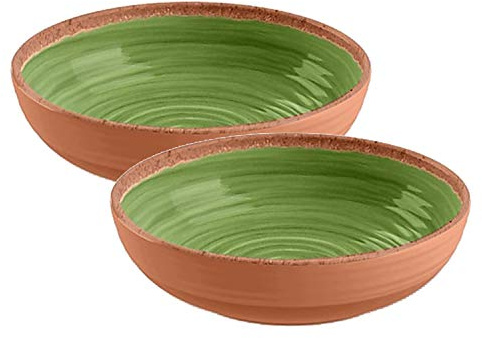 Rustic Swirl Green Melamine Bowl Set (2)