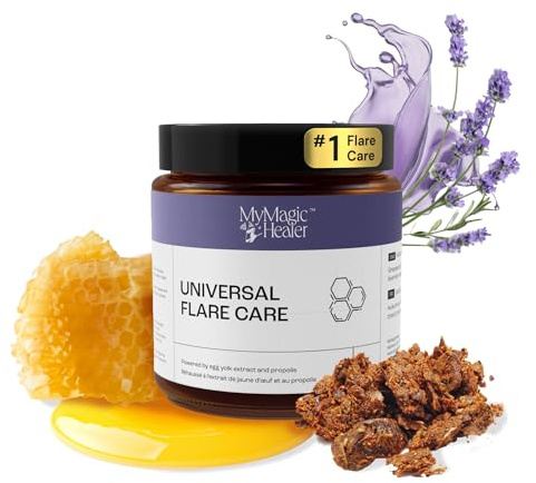 MyMagicHealer Universal Flare Care – Multi-Purpose Solution | Skin Flare-Ups - Hidradenitis Suppurativa, Folliculitis, Boils, Cysts | Anti-Chafing | Irritated Skin Relief w/Propolis & Egg Yolk 4 oz