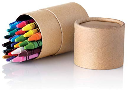 mid 30 farbige Wachsmalstifte für Kinder und Erwachsene, in praktischer Etui aus Karton, in Röhrenform, hochwertige Wachsstifte