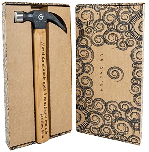 Marteau gravé PERSONNALISÉ,cadeau original pour homme,fête des pères,Noël, grand-père, petit copain,anniversaires, idée de cadeau pour la Saint-Valentin ou toute personne qui aime le bricolage.