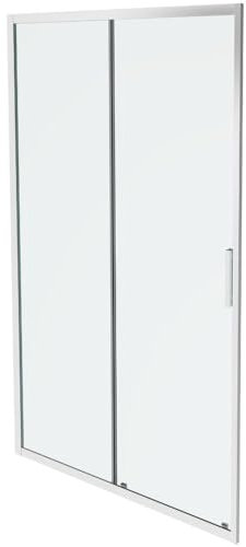 Jacob Delafon - Porte de Douche Coulissante L'ingénieuse 120cm - Montage facile cliquer et bloquer - Verre Anticalcaire - 1200x1950x8 mm - Chrome - E23C120-GA