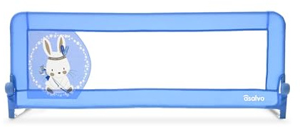 Asalvo - Barrera 2-1 de 150cm para Cama Nido o Standard Conejito Tippi Celeste, Large, Azul