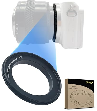 55mm to NEX Macro Lens Reverse Ring Compatible with for Sony A6500 A6300 A5100 A6000 A5000 A3000 A7RIII A9 A7III A7 A7s A7R A7II A7RII A7SII Camera,with 55mm Filter Thread Lens.Macro Shoot
