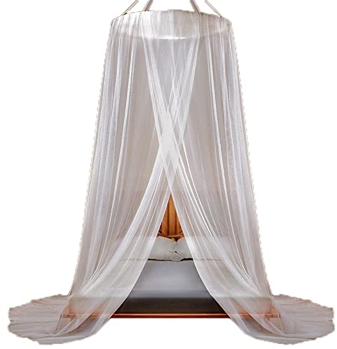 DONGCY Moskitonetz für Bett Groß Mückennetz Waschbar Prinzessin Spielzelte für Einzelbetten Doppelbetten Zuhause Auch Auf Der Reise,White,XXL(200cm)