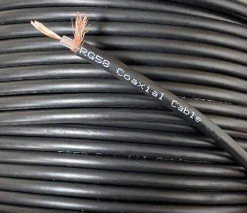 electrosmart RG58 Black Coax/Coaxial Cable - Multi-Strand - Impedance: 50 Ohm - Length 20m